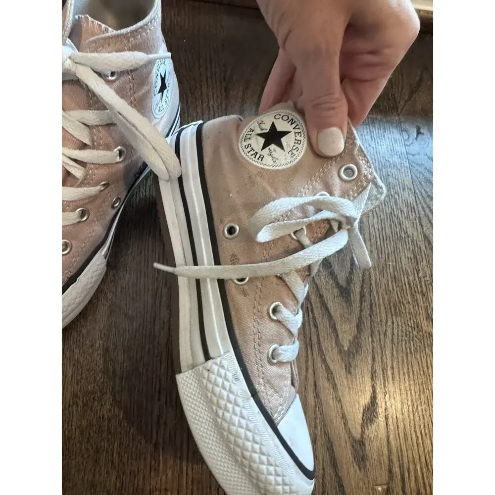 Converse Chuck Taylor All Star Lift Platform High Top Sneakers Kids 13.5 Beige